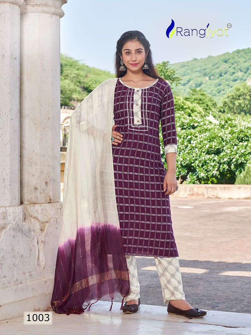 Rangjyot Rangrasiya Vol 1 Rayon Stylish Designer Festive wear Fancy Kurti