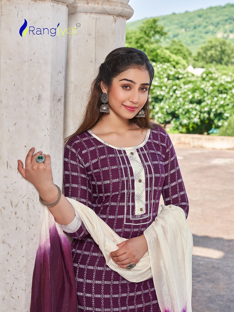 Rangjyot Rangrasiya Vol 1 Rayon Stylish Designer Festive wear Fancy Kurti