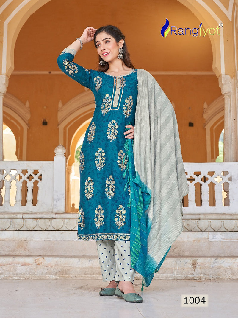 Rangjyot Rangrasiya Vol 1 Rayon Stylish Designer Festive wear Fancy Kurti