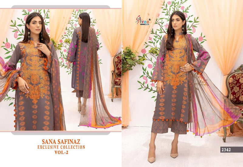 Shree Fabs Sana Safinaz Exclusive Collection Vol 2 Pure Cotton With Heavy Embroidery Stylish Designer Party Wear salwar Suit