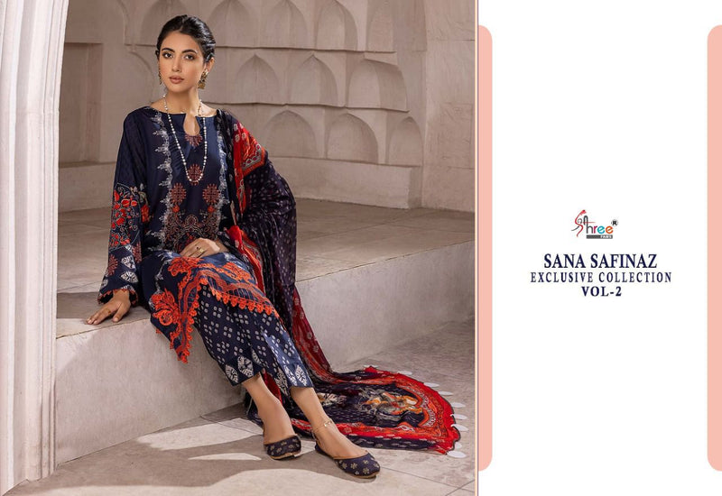 Shree Fabs Sana Safinaz Exclusive Collection Vol 2 Pure Cotton With Heavy Embroidery Stylish Designer Party Wear salwar Suit