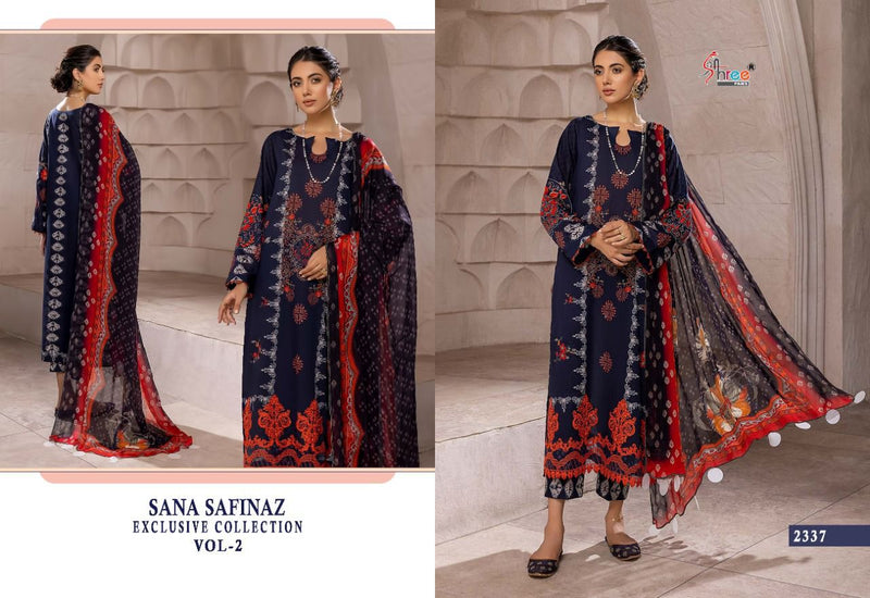 Shree Fabs Sana Safinaz Exclusive Collection Vol 2 Pure Cotton With Heavy Embroidery Stylish Designer Party Wear salwar Suit
