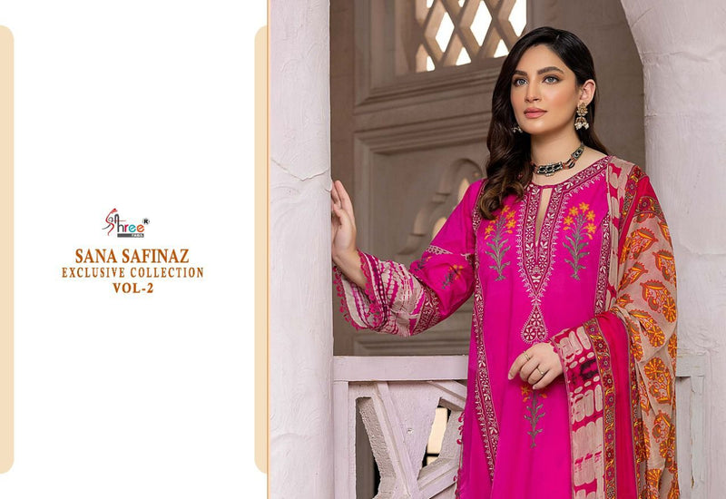 Shree Fabs Sana Safinaz Exclusive Collection Vol 2 Pure Cotton With Heavy Embroidery Stylish Designer Party Wear salwar Suit