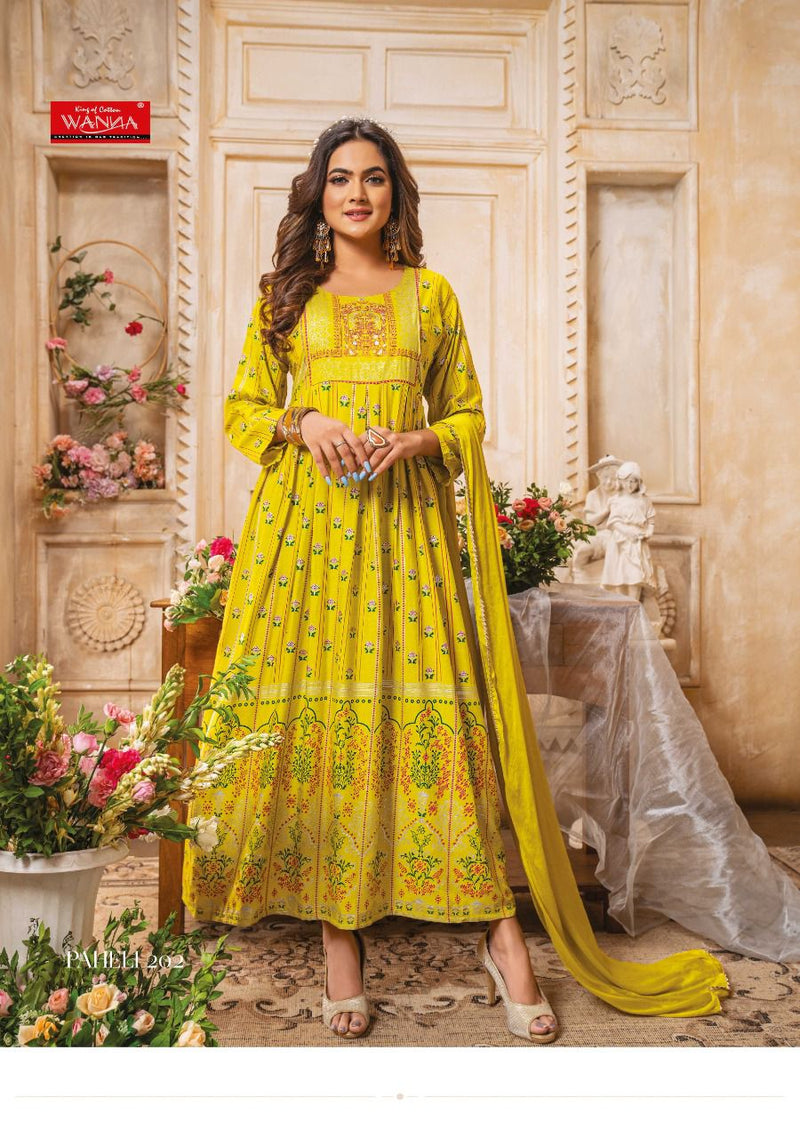 Wanna Paheli Vol 2 Rayon Stylish Designer Party Wear Fancy Long Gown