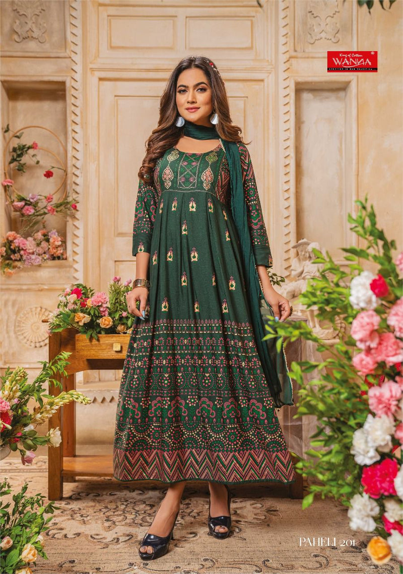 Wanna Paheli Vol 2 Rayon Stylish Designer Party Wear Fancy Long Gown