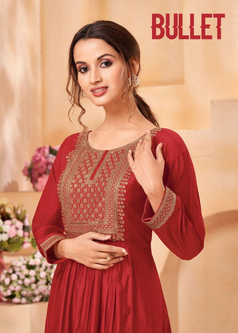 Kapil Bullet Pure Viscose Stylish Designer Party Wear Fancy Long Kurti