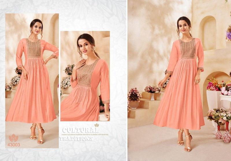 Kapil Bullet Pure Viscose Stylish Designer Party Wear Fancy Long Kurti