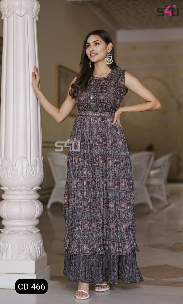 S4u Shivali Dno Cd 466 Pure Cotton With Hand Work Stylish Designer Fancy Look Long Kurti