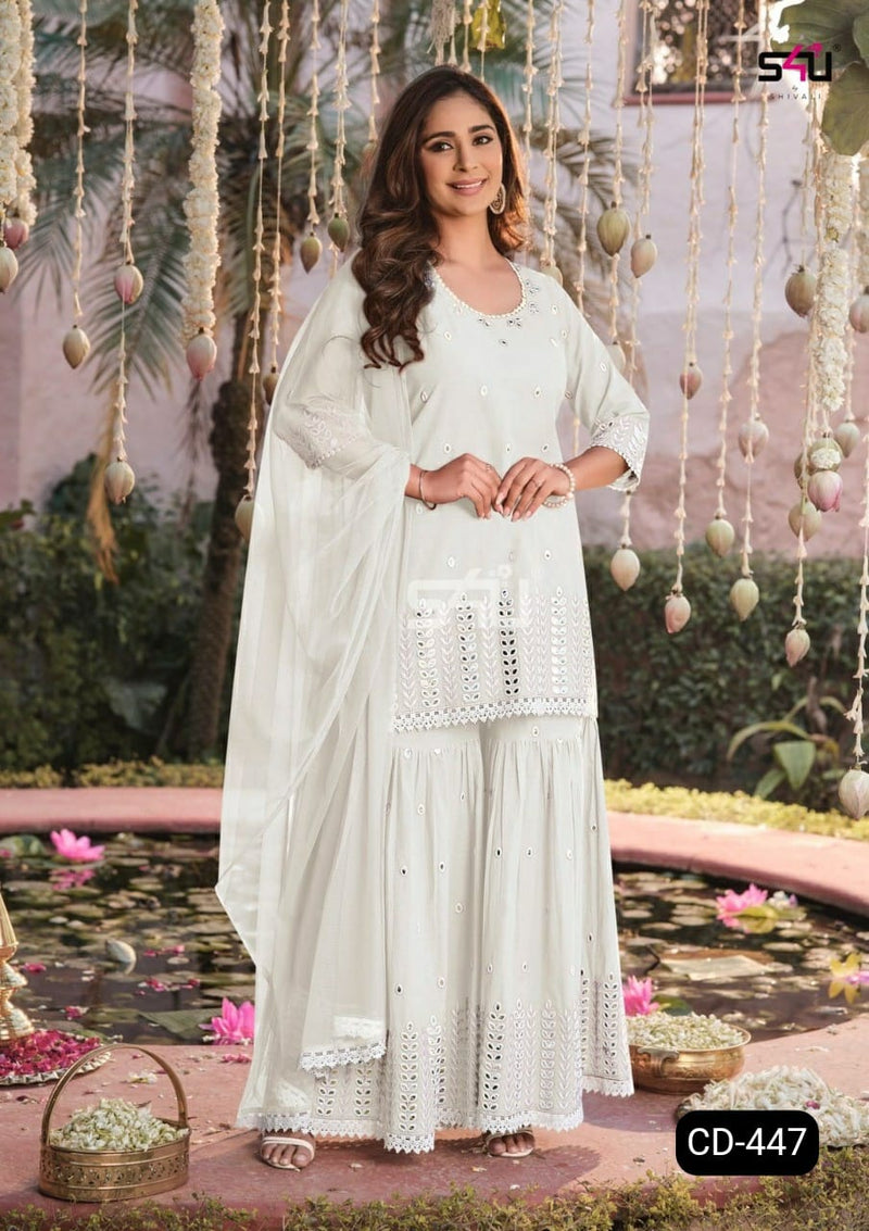 S4u Shivali Dno Cd 447 Pure Cotton With Hand Work Stylish Designer Fancy Look Long Kurti