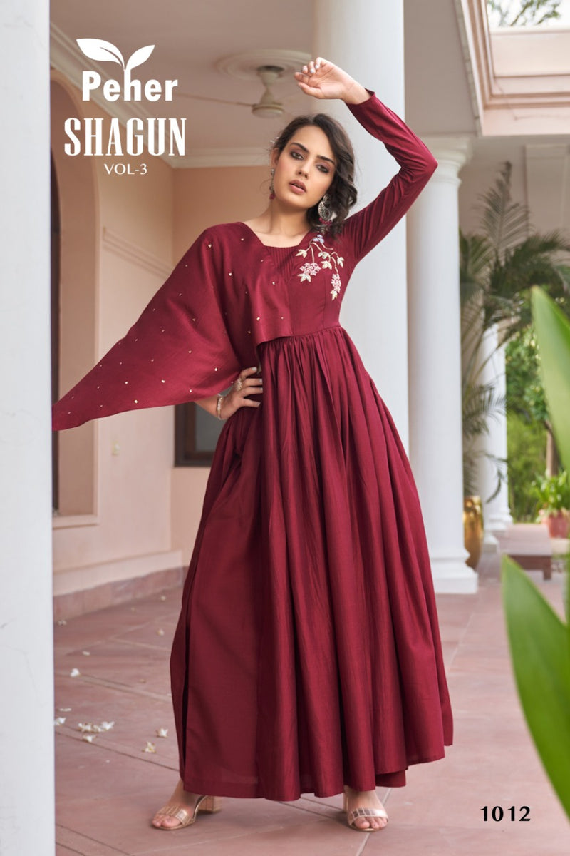 Peher Shagun Vol 2 Muslin Stylish Designer Party Wear Casual Look Long Kurti