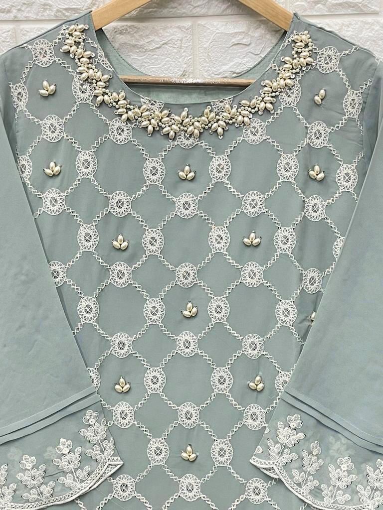 Luxuria Trendz Dno 1205 Georgette With Beautiful Hand Work Stylish Designer Party Wear Pret Kurti