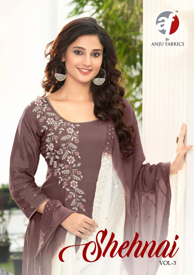 Anju Fabs Shehnai Vol 3 Viscose Dola With Heavy Hand Work Stylish Designer Festive Wear Fancy Kurti