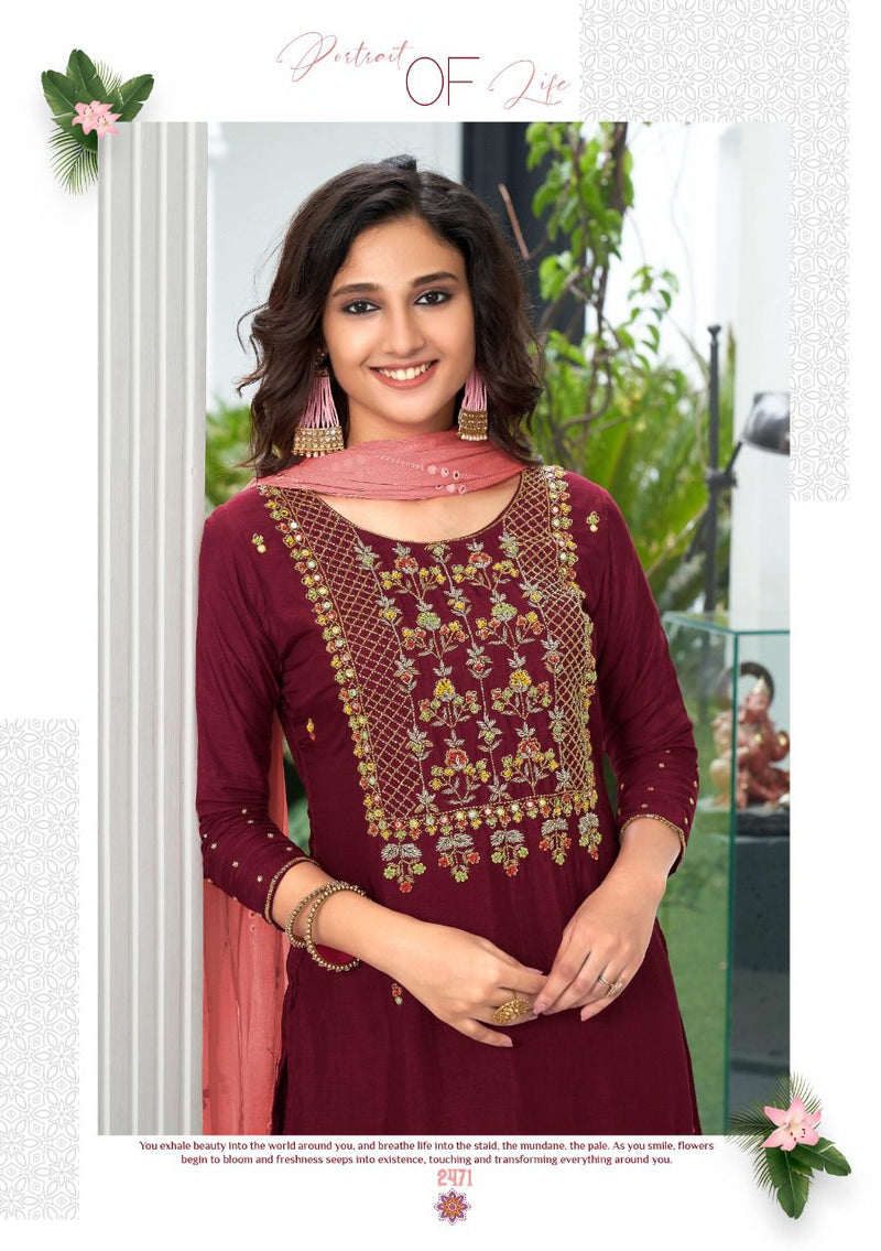 Anju Fabs Shehnai Vol 3 Viscose Dola With Heavy Hand Work Stylish Designer Festive Wear Fancy Kurti