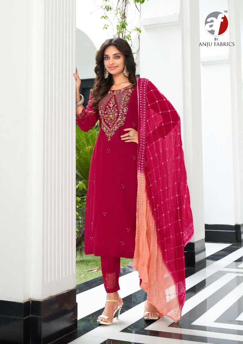 Anju Fabs Shehnai Vol 3 Viscose Dola With Heavy Hand Work Stylish Designer Festive Wear Fancy Kurti