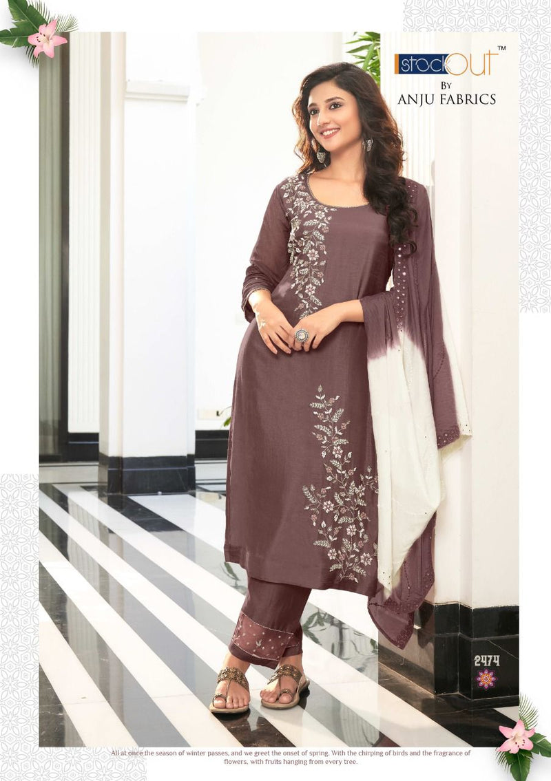 Anju Fabs Shehnai Vol 3 Viscose Dola With Heavy Hand Work Stylish Designer Festive Wear Fancy Kurti