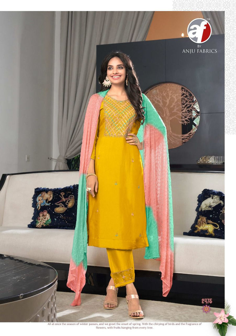 Anju Fabs Shehnai Vol 3 Viscose Dola With Heavy Hand Work Stylish Designer Festive Wear Fancy Kurti