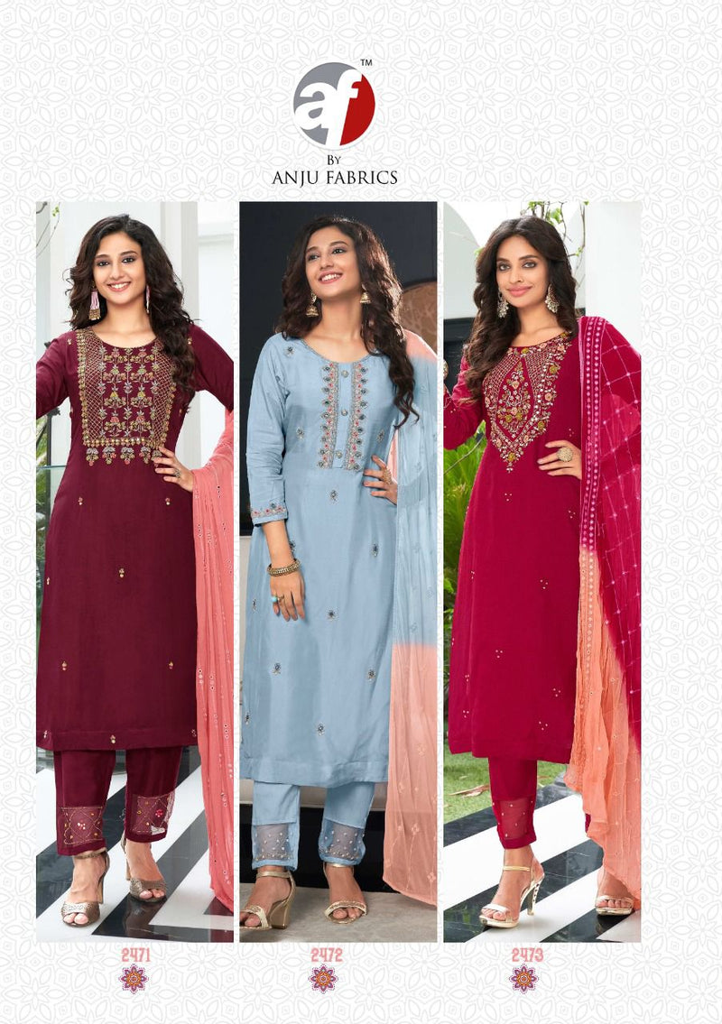 Anju Fabs Shehnai Vol 3 Viscose Dola With Heavy Hand Work Stylish Designer Festive Wear Fancy Kurti