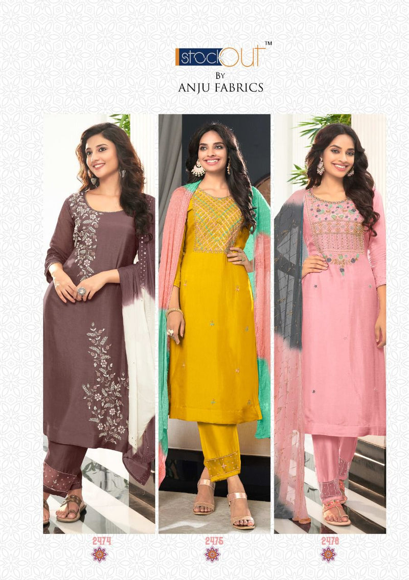Anju Fabs Shehnai Vol 3 Viscose Dola With Heavy Hand Work Stylish Designer Festive Wear Fancy Kurti