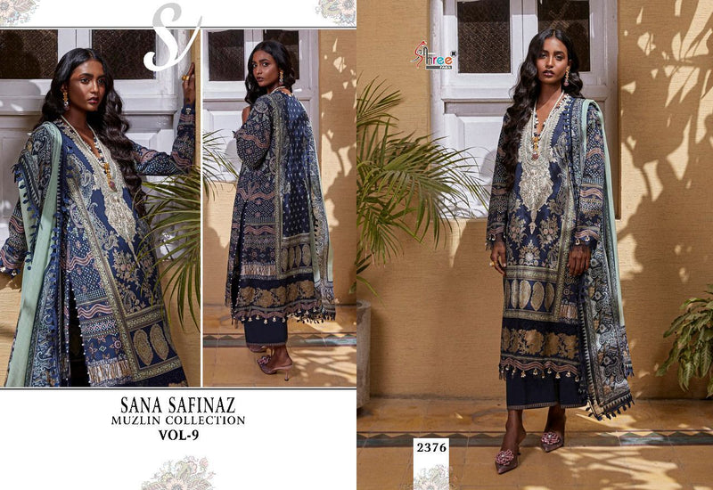 Shree Fabs Sana Safinaz Vol 9 Pure Cotton With Heavy Embroidery Work Stylish Designer Party Wear Salwar Suit