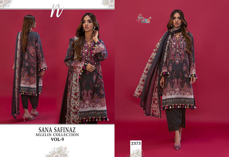 Shree Fabs Sana Safinaz Vol 9 Pure Cotton With Heavy Embroidery Work Stylish Designer Party Wear Salwar Suit
