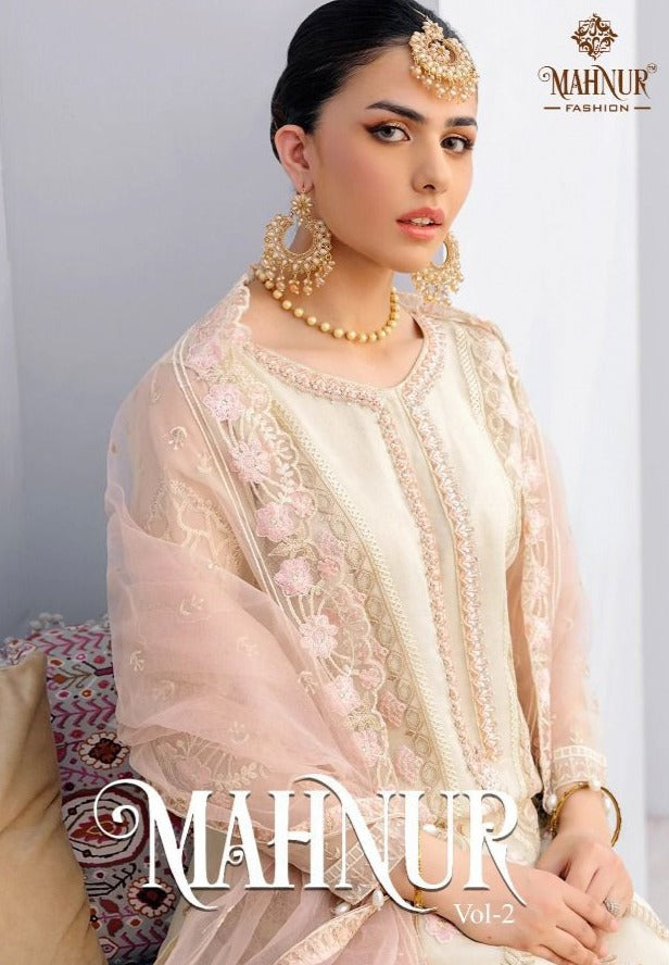 Mahnur Fashion Dno 2001 To 2003 Heavy Georgette Beautiful With Fancy Embroidery Work Stylish Designer Salwar Suit