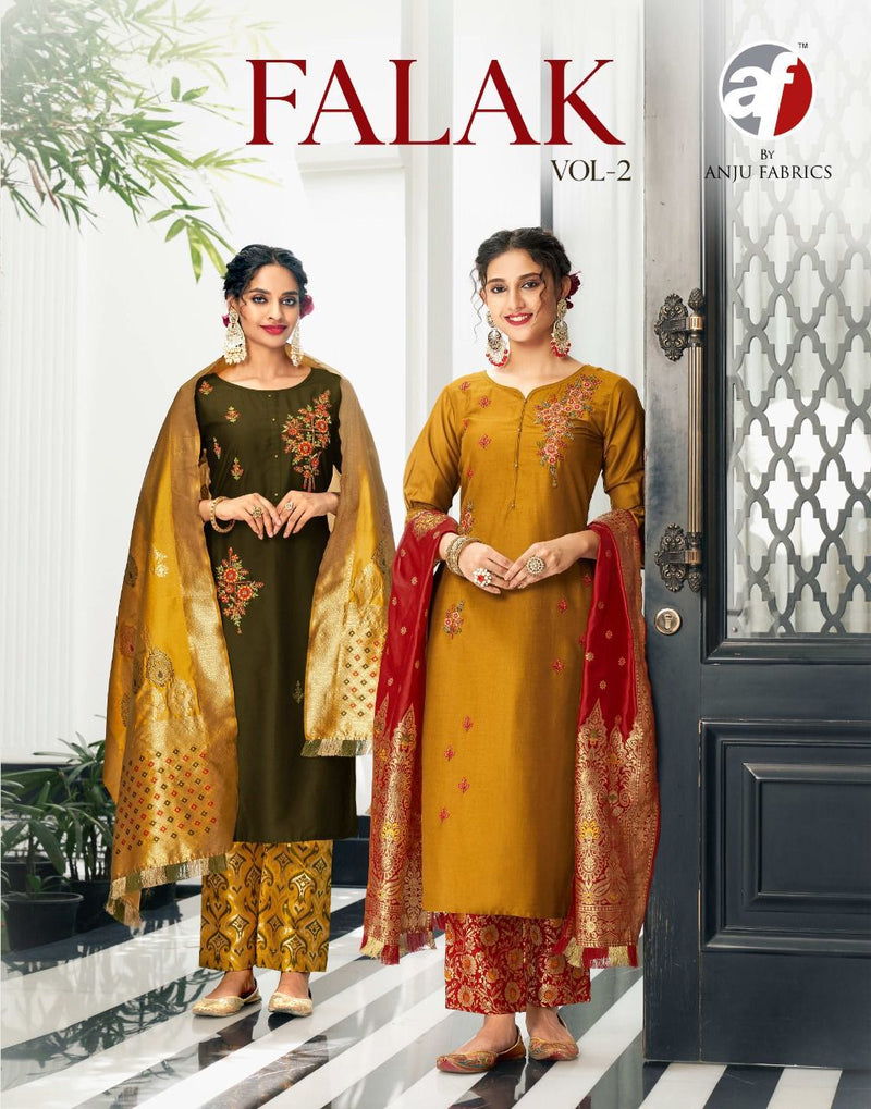 Anju Fabs Falak Vol 2 Silk With Heavy Embroidery Work Stylish Designer Party Wear Kurti
