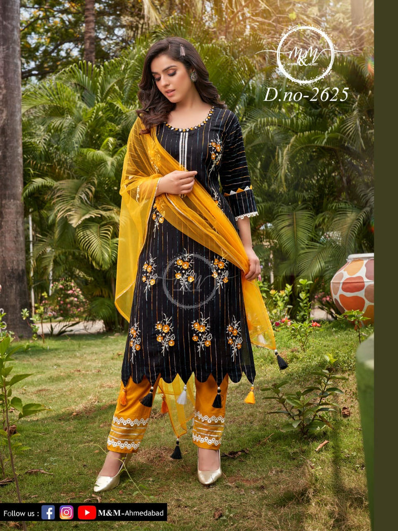 M&M Dno 2625 Georgette With Beautiful Work Stylish Designer Fancy Long Kurti