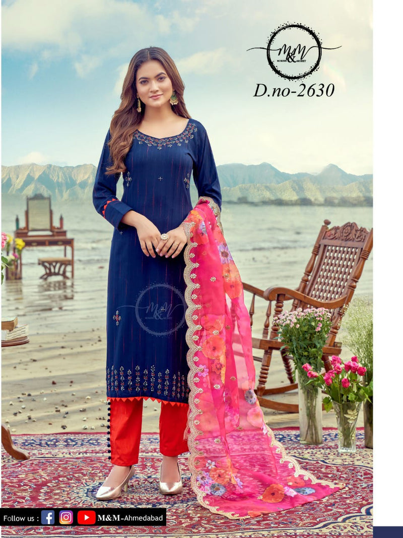 M&M Dno 2630 Georgette With Beautiful Work Stylish Designer Fancy Long Kurti