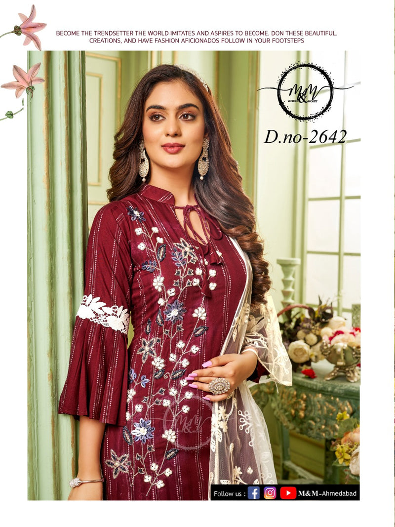 M&M Dno 2642 Georgette With Beautiful Work Stylish Designer Festive wear Casual Look Kurti