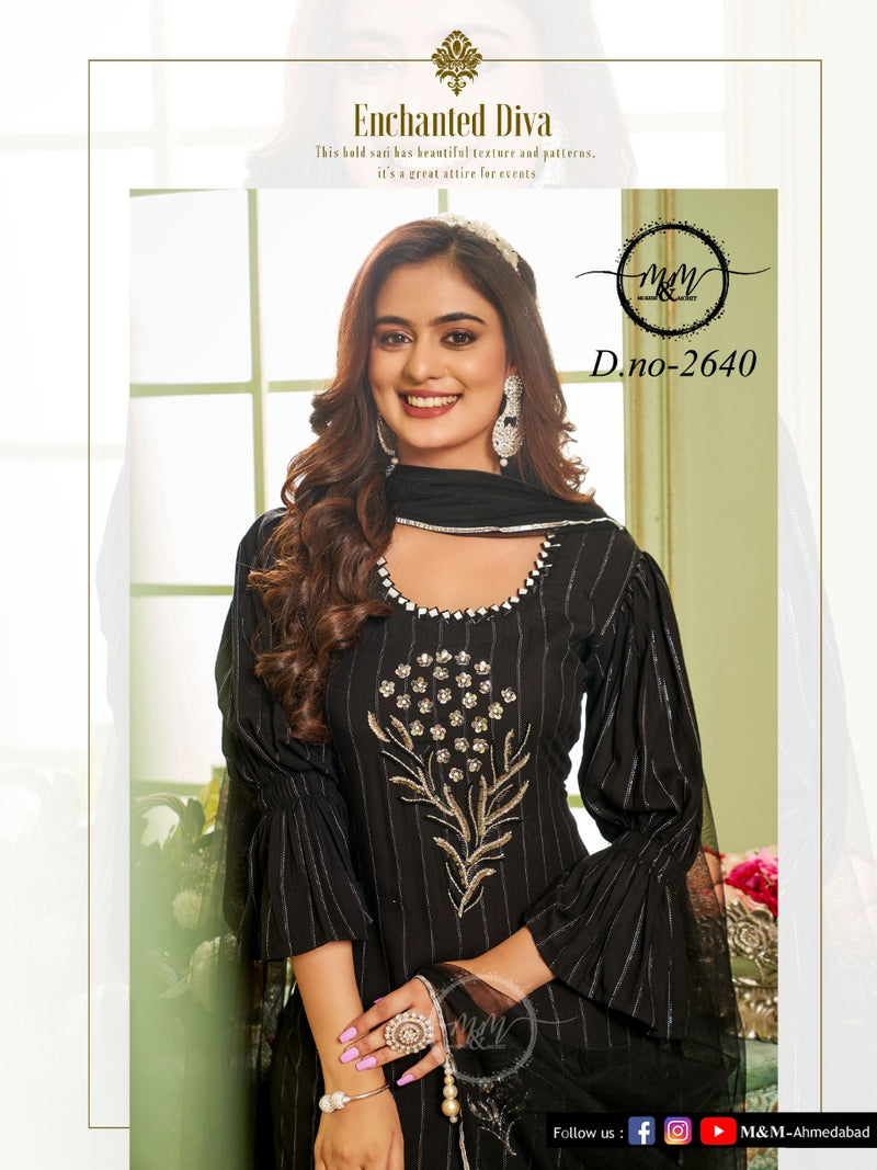 M&M Dno 2640 Georgette With Beautiful Work Stylish Designer Casual Wear Fancy Kurti