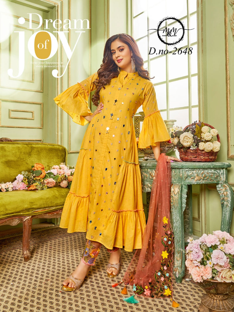 M&M Dno 2648 Georgette With Beautiful Work Stylish Designer Casual Wear Fancy Long Kurti