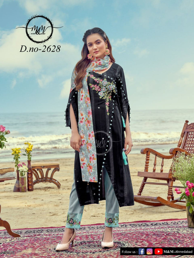 M&M Dno 2628 Georgette With Beautiful Work Stylish Designer Casual Wear Fancy Kurti