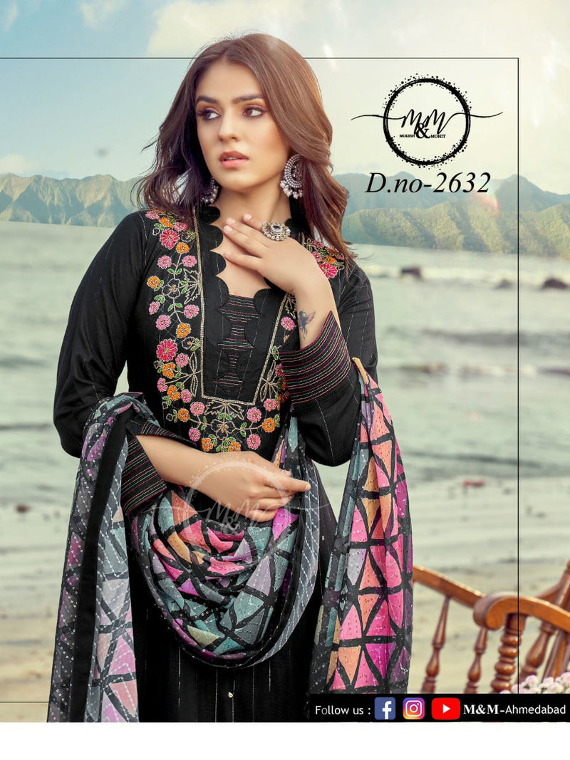 M&M Dno 2632 Georgette With Beautiful Work Stylish Designer Casual Wear Fancy Kurti