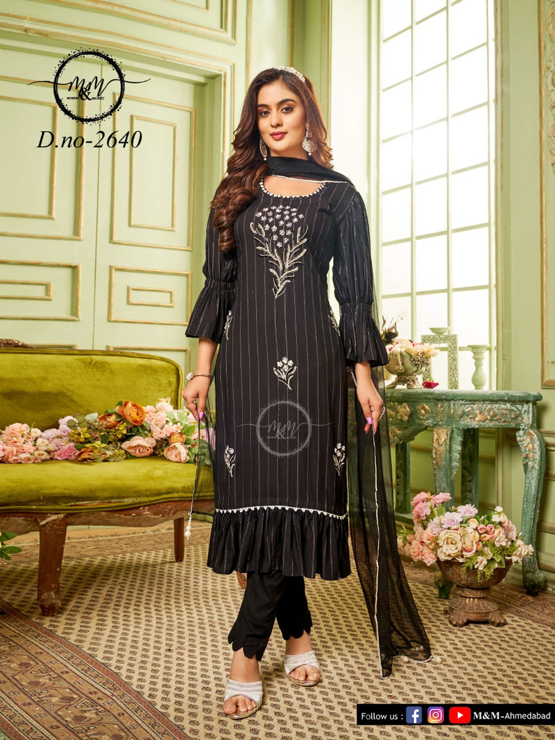 M&M Dno 2640 Georgette With Beautiful Work Stylish Designer Casual Wear Fancy Kurti