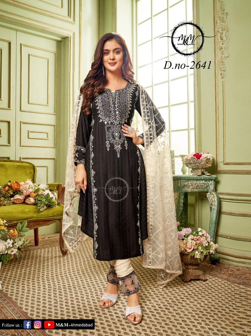 M&M Dno 2641 Georgette With Beautiful Work Stylish Designer Casual Wear Fancy Kurti