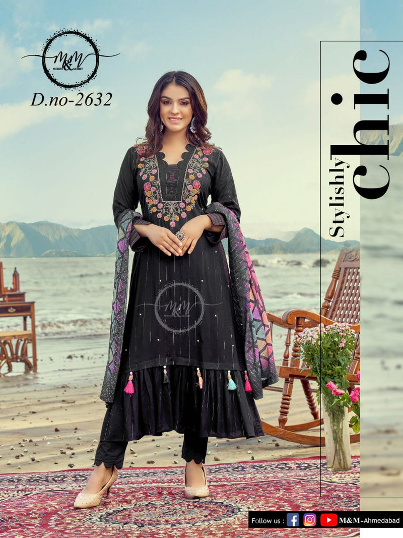 M&M Dno 2632 Georgette With Beautiful Work Stylish Designer Casual Wear Fancy Kurti