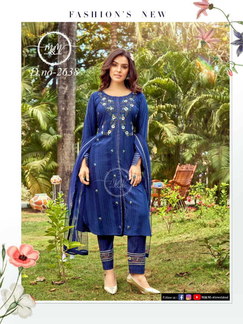 M&M Dno 2638 Georgette With Beautiful Work Stylish Designer Casual Wear Fancy Kurti