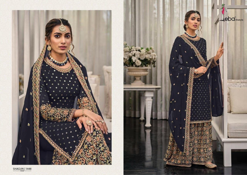 Leba Shagun Georgette With Heavy Embroidery Work Stylish Designer Party Wear Salwar Kameez