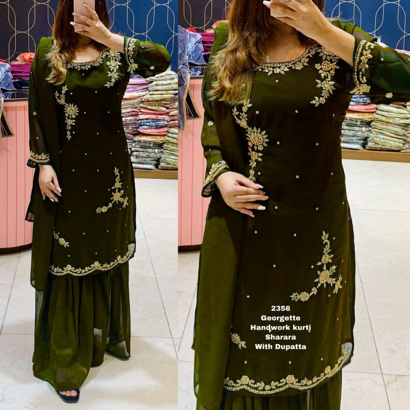 Rutba Dno 2376 Georgette With Handwork Stylish Designer Casual Wear Fancy Kurti