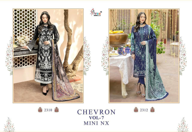 Shree Fabs Chevron Vol 7 Pure Cotton With Heavy Embroidery Work Stylish designer Salwar Suit