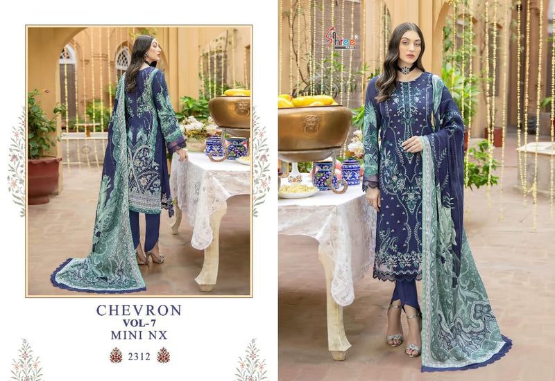 Shree Fabs Chevron Vol 7 Pure Cotton With Heavy Embroidery Work Stylish designer Salwar Suit