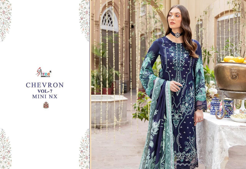 Shree Fabs Chevron Vol 7 Pure Cotton With Heavy Embroidery Work Stylish designer Salwar Suit