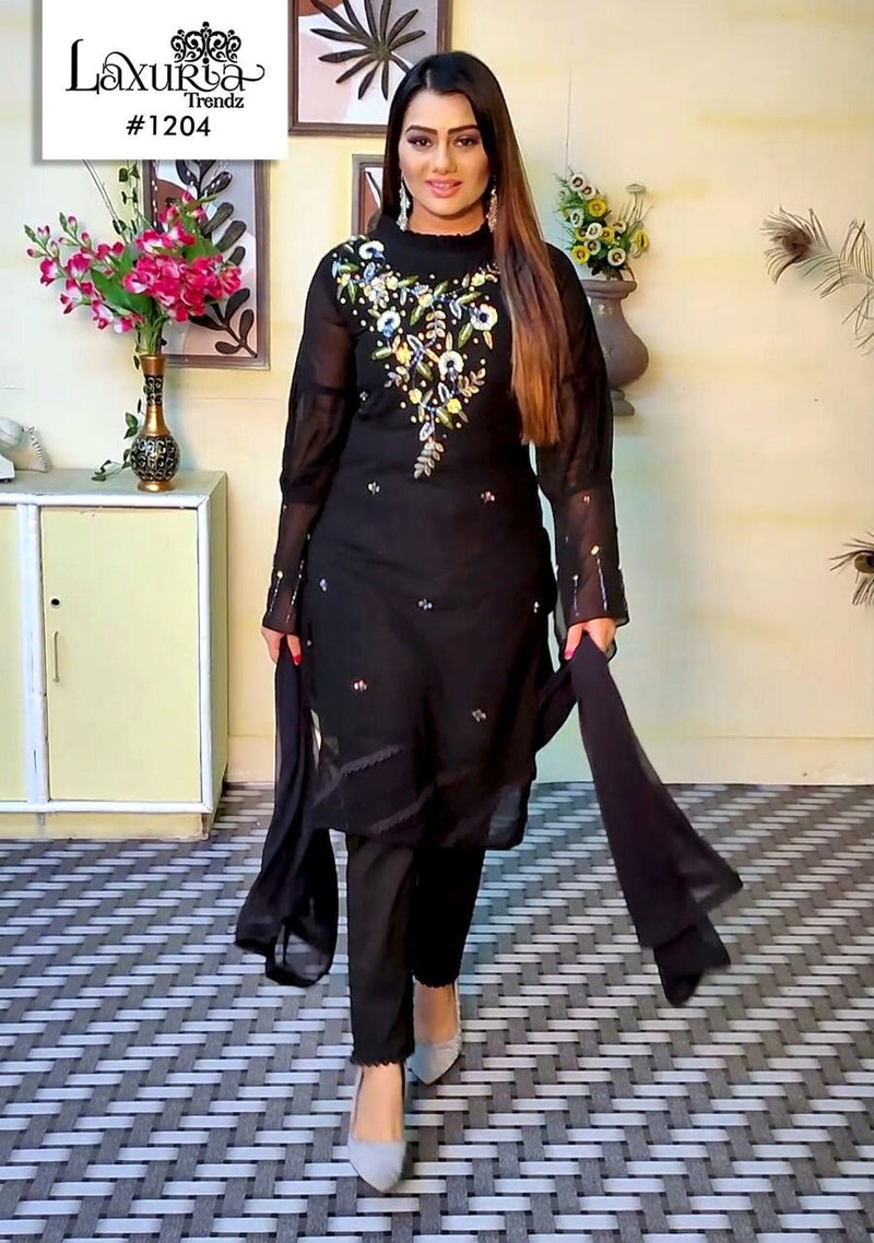 Luxuria Trendz  Dno 1204 Georgette With Heavy Embroidery Work Stylish Designer Casual Look Pret Kurti