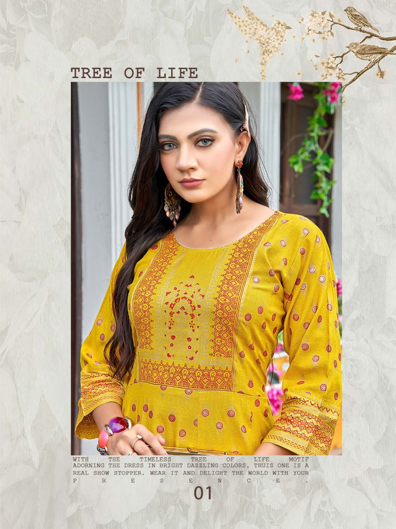Hirwa Samantha Vol 2 Heavy Rayon Stylish Designer Casual Wear Fancy Look Long Kurti