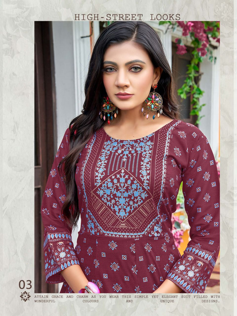 Hirwa Samantha Vol 2 Heavy Rayon Stylish Designer Casual Wear Fancy Look Long Kurti