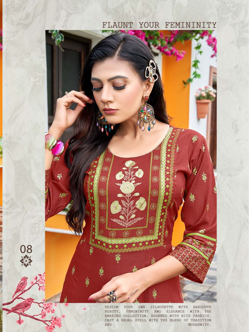 Hirwa Samantha Vol 2 Heavy Rayon Stylish Designer Casual Wear Fancy Look Long Kurti