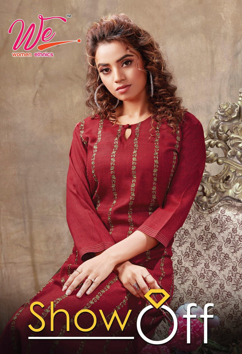 Showoff Dno 3901 To 3908 Heavy Rayon With Fancy Work Stylish Designer Fancy Kurti