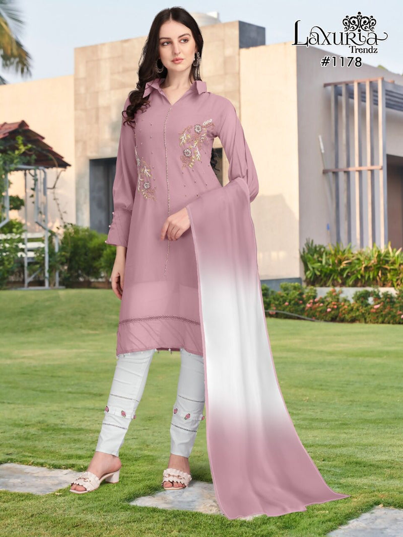 Luxuria Trendz  Dno 1178 Georgette With Heavy Embroidery Work Stylish Designer Casual Look Pret Kurti