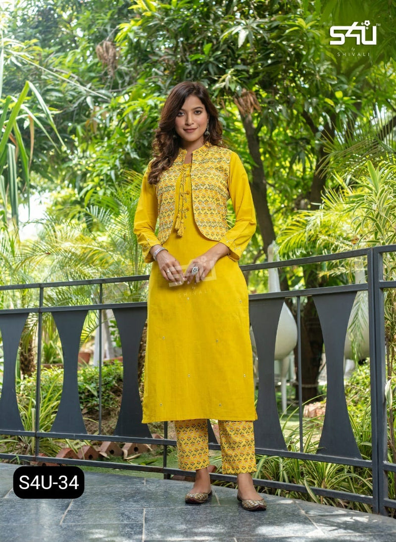 S4u Shivali Dno 34 Muslin With Hand Work Stylish Designer Festive Wear Fancy Kurti