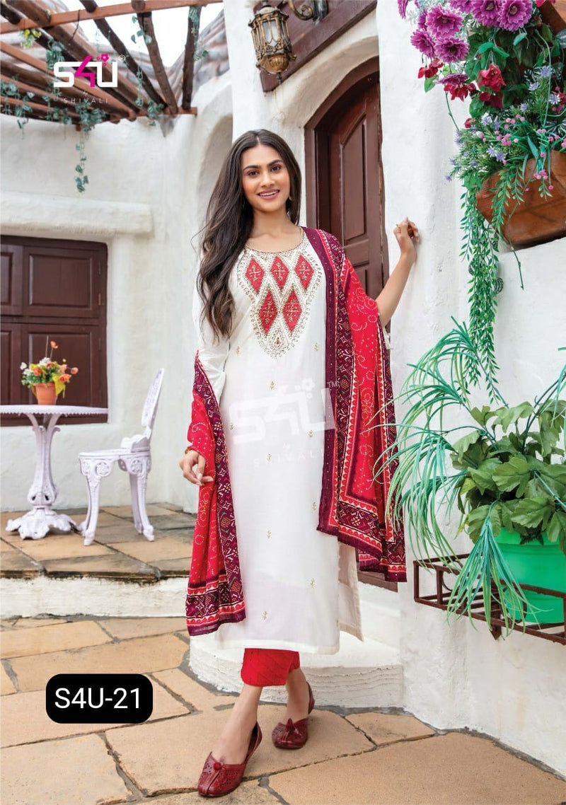 S4u Shivali Dno 78 Muslin With Hand Work Stylish Designer Festive Wear Fancy Kurti